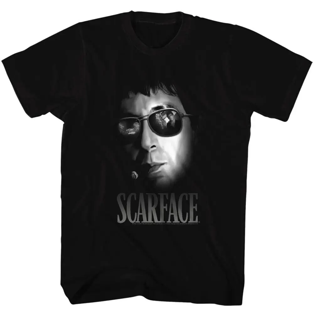 

Scarface Movie Reflection Aviator Glasses Men's T Shirt Al Pacino Cuban Mafia