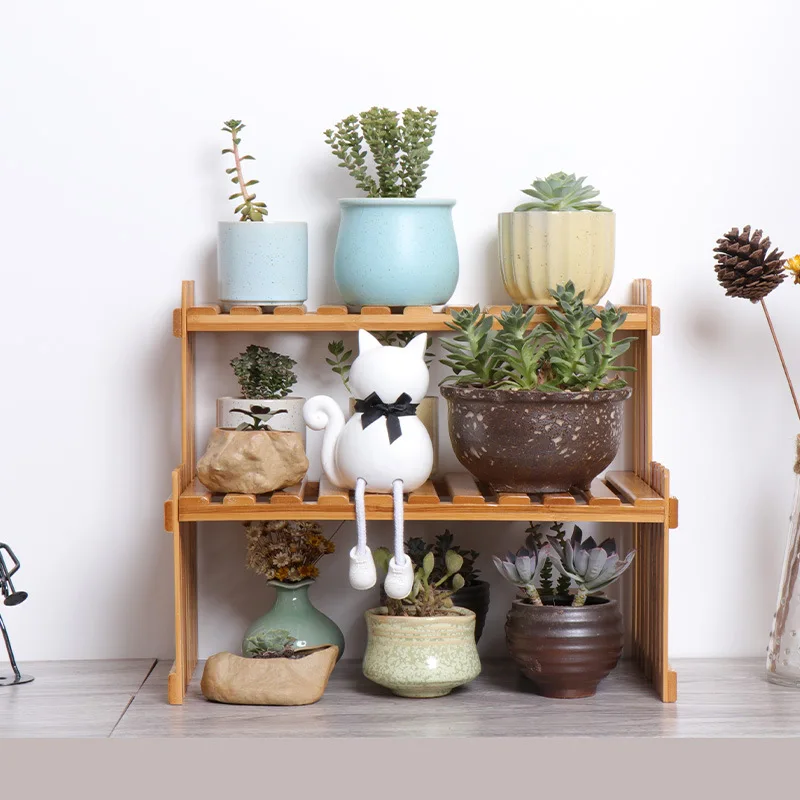 Balcony Flower Stand Indoor Window Sill Multi-layer Shelf Office Simple Desktop Potted Flower Stand Storage Home Decor