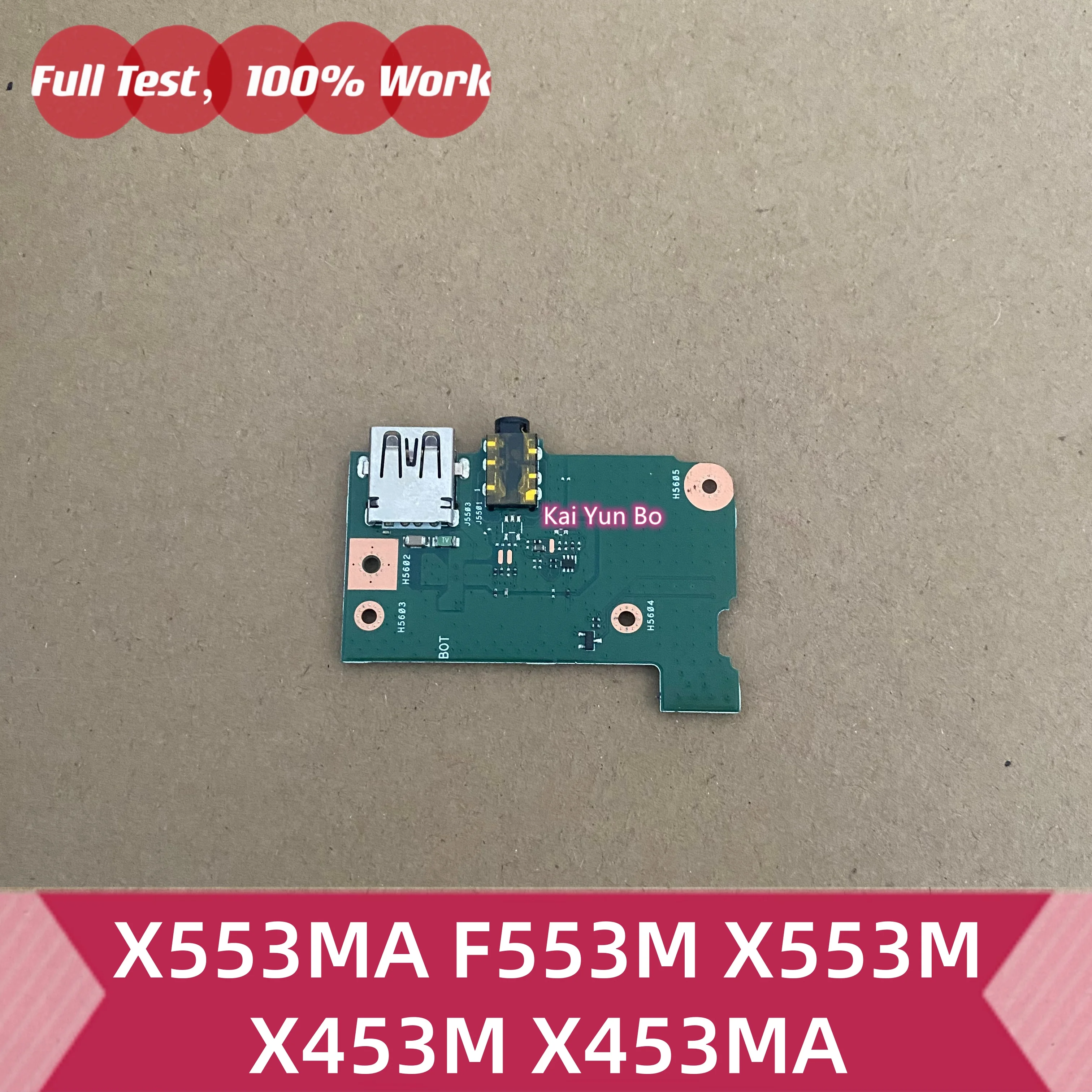 Placa de puerto de audio USB I/O para portátil Asus X553MA F553M X553M X453M X453MA 69N0RLB10A00 60NB04X0-TO1020