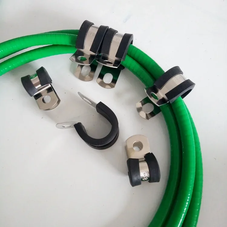 Morsetto per tubi tipo P da 10 pezzi con fascette stringitubo in gomma 304SS P morsetto per cavo singolo con dadi e bulloni