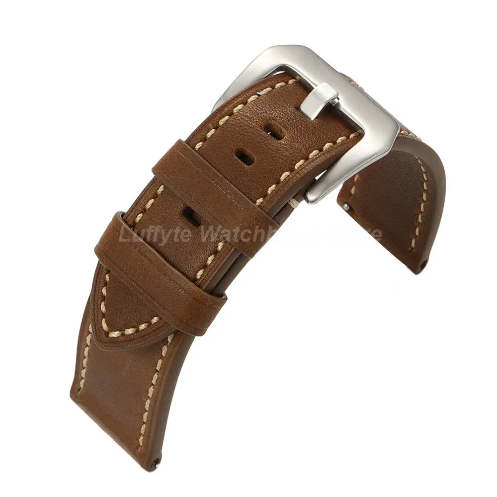 Double Sided Genuine Leather Watch Band Quick Release 20mm 22mm 24mm Watch Strap Vintage Retro Men Replacement Watch Band