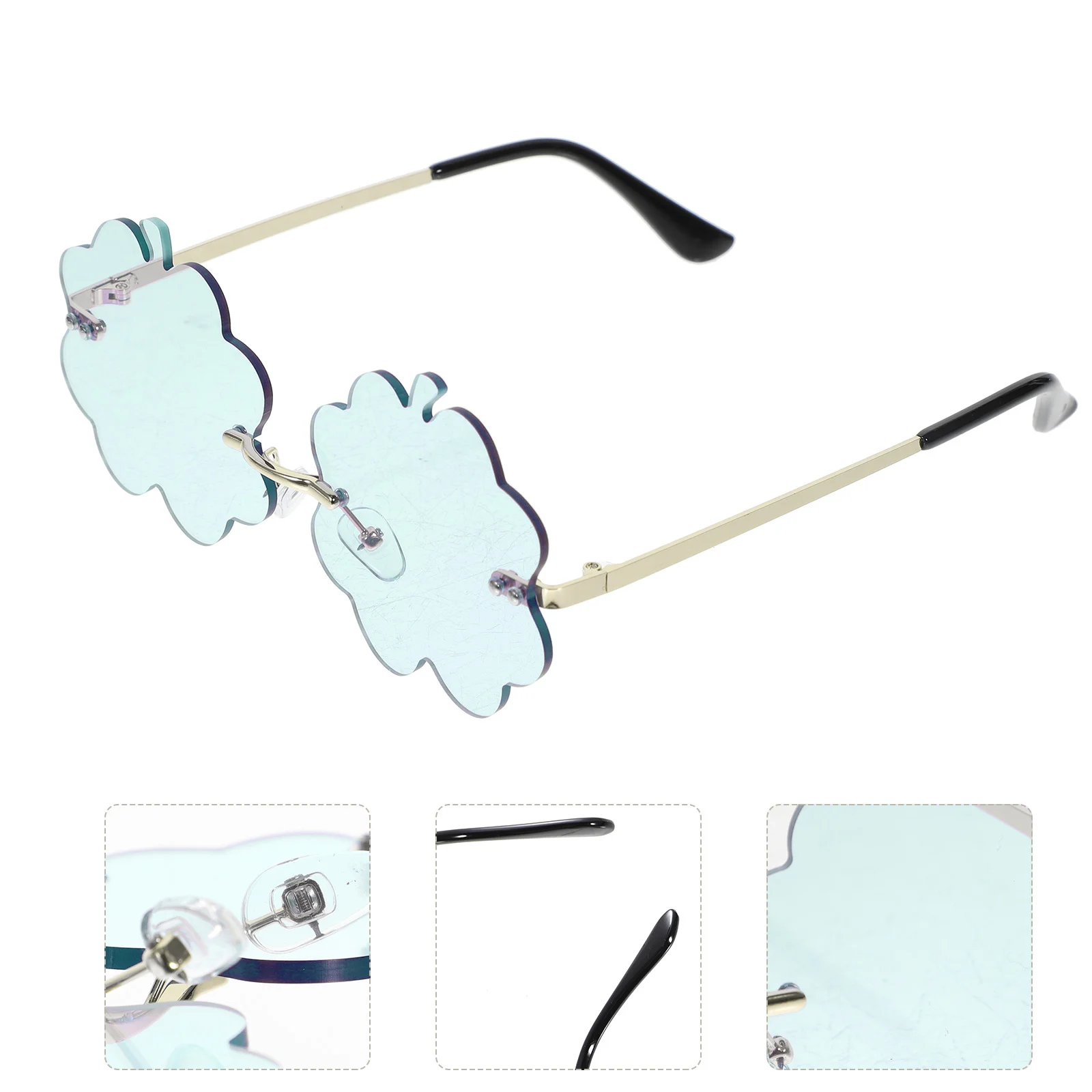 

1Pair Pc Material Rimless Sunglasses Stylish Party Eyewear Props for Festivals Cosplay Beach Events Decoration