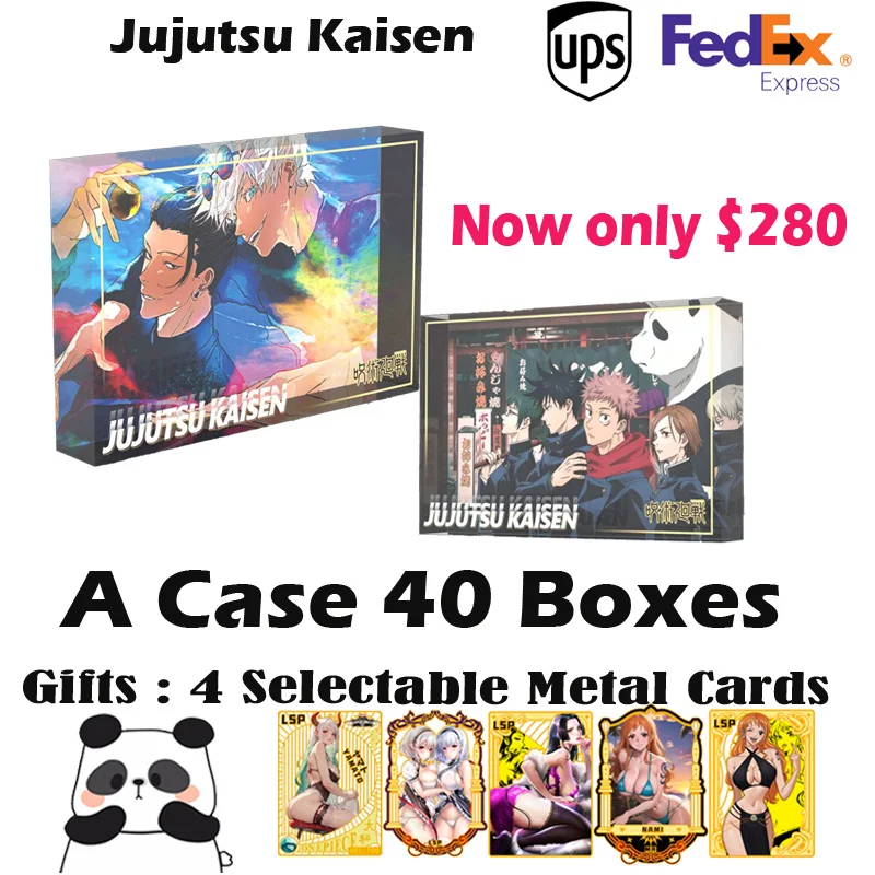 

Jujutsu Kaisen Collection Card Acrylic Crystal Bricks Anime Gojo Hobby Doujin Collectible Card Booster Box Kids Toy Gifts