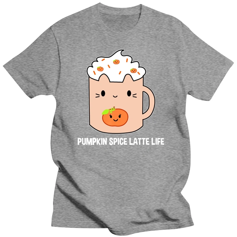 Мужская футболка Kawaii Pumpkin Spice Latte, размер M-3XL, уличная футболка