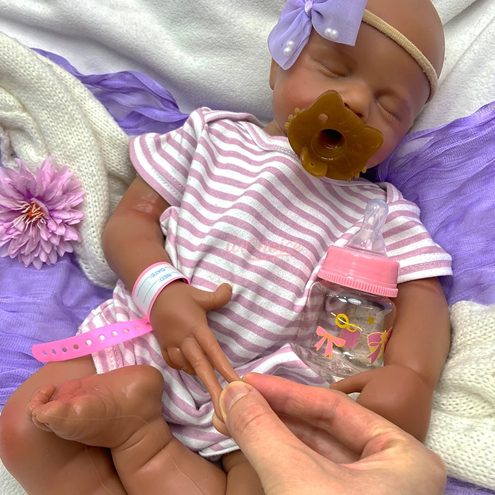 20 inch realistische reborn babypoppen, handgemaakte siliconen pasgeboren meisjespoppen, 3D geschilderde huidtextuur, reborn pop festival cadeau voor meisjes