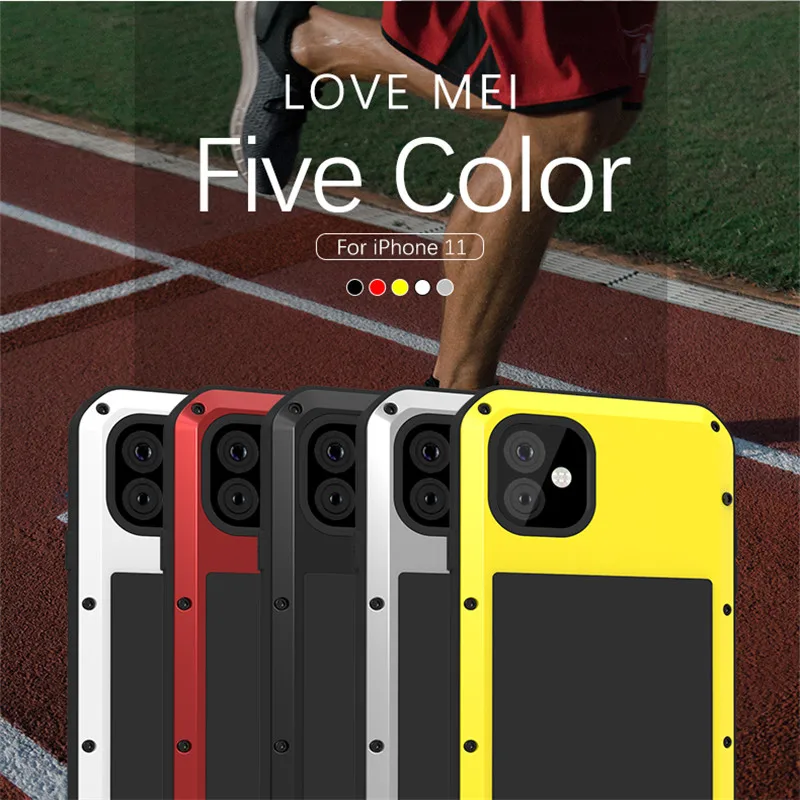 LOVE MEI Aluminum Shockproof Phone Case For iPhone 13 12 11 Pro Max Heavy Duty 360 Full Protection Armor Cover for iPhone 13 Pro