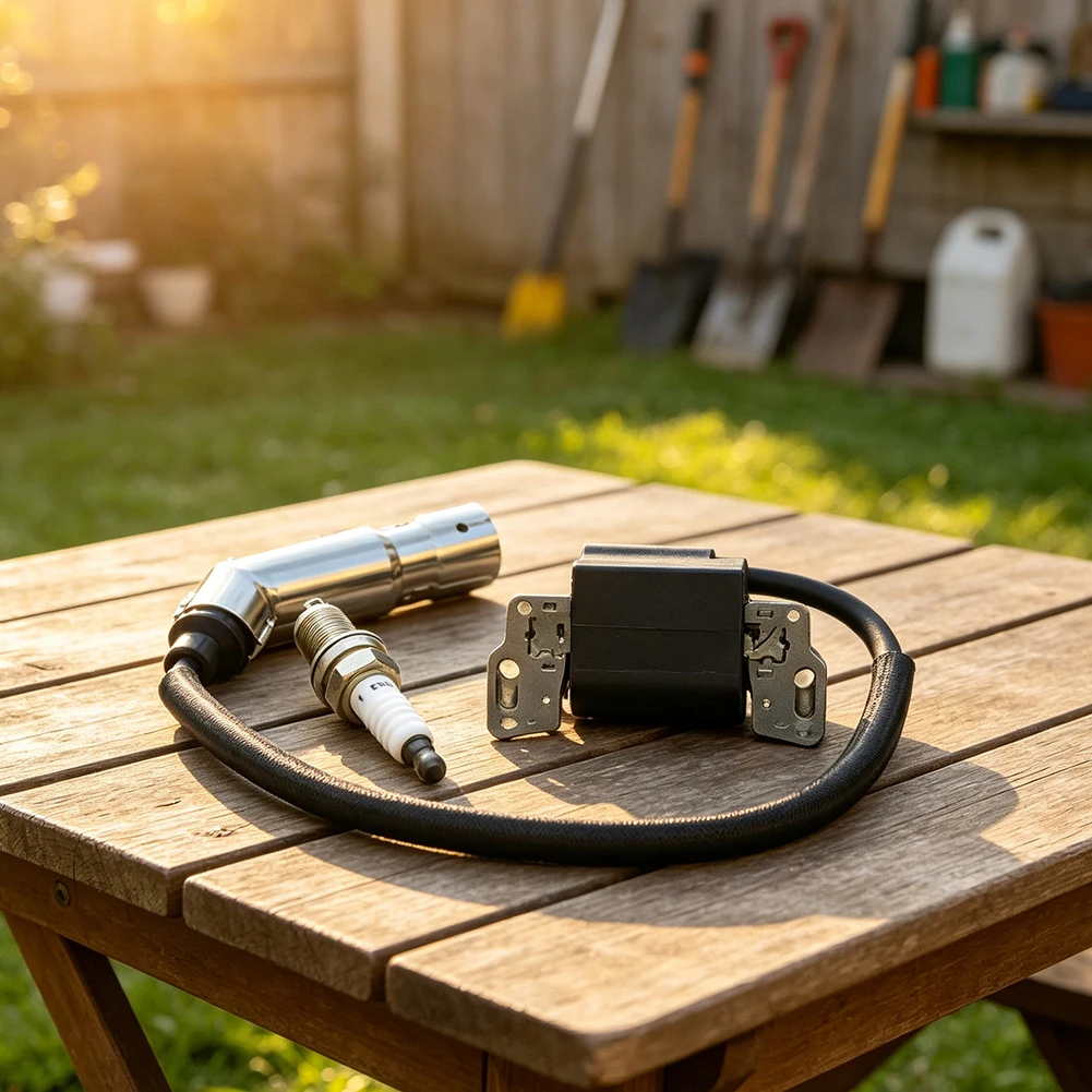 Power Tool Part Mower Ignition Part Ignition Coil Robust Metal Construction High Voltage Output Heat Resistant Design