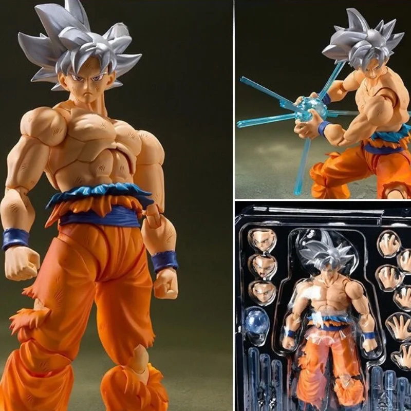 New Dragon Ball Z Son Goku Action Figure White Hair Figurine Figuras Anime  Sh Figuarts Collection Manga Model Toy Funny Gifts