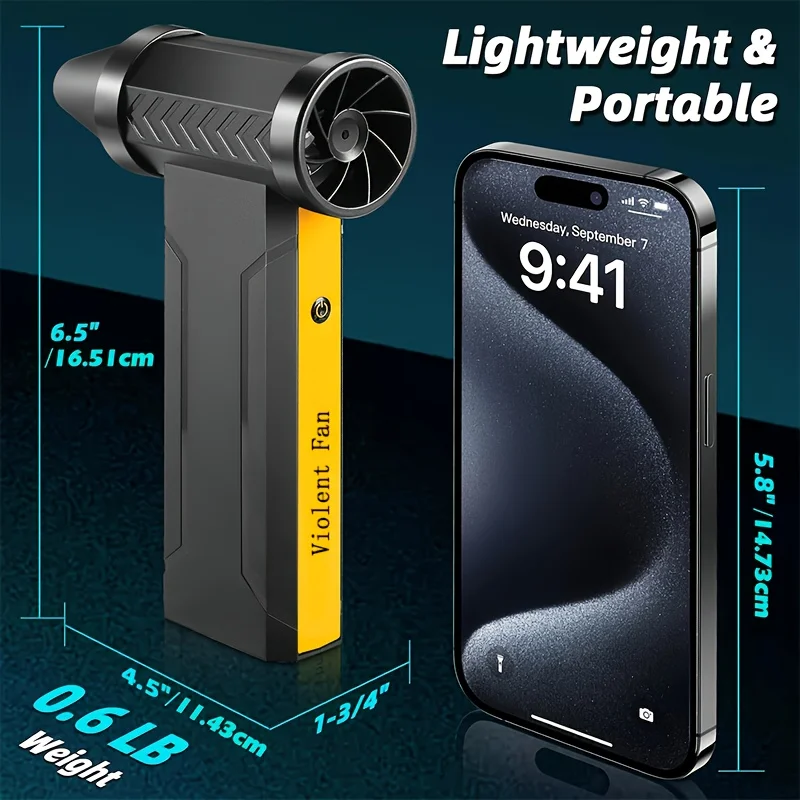 800.000 RPM Luchtblazer Elektrische Turbo Jet Fan Borstelloze Motor Hoge Snelheid Turbo Gewelddadige Fan USB Oplaadbare Krachtige Stofblazer