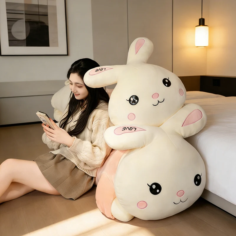 

Милая плюшевая подушка-кролик с ушками в форме сердца, мягкая длинная подушка-зайчик, идеальный подарок на день рождения или Рождество для детей и девочек.