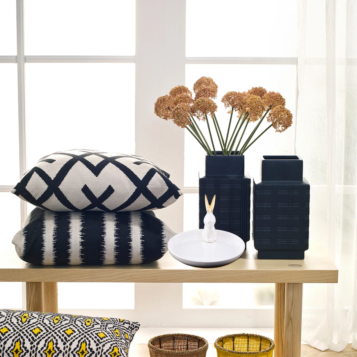 Creative Ceramic Rabbit Jewelry Organizer Tray for Home Showcase Jewelry Shop Display Storage Rabbit Ring Holder