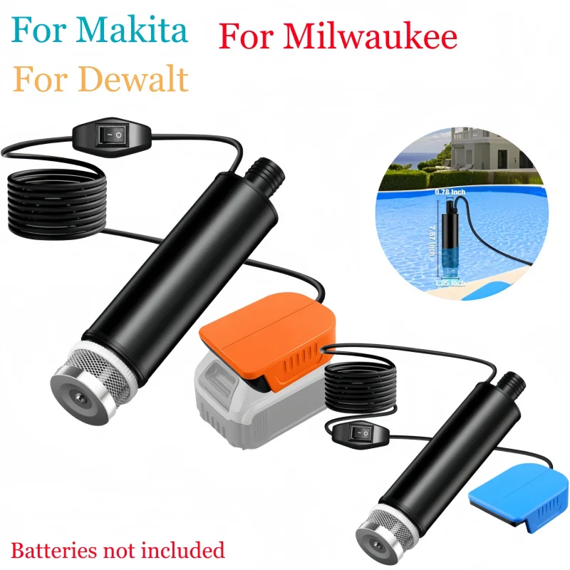 

Высокоэффективный погружной насос для аккумуляторов Makita/for Dewalt/ Milwaukee 18 В 20 В, 635 галлонов в час, подходит для ежедневного использования