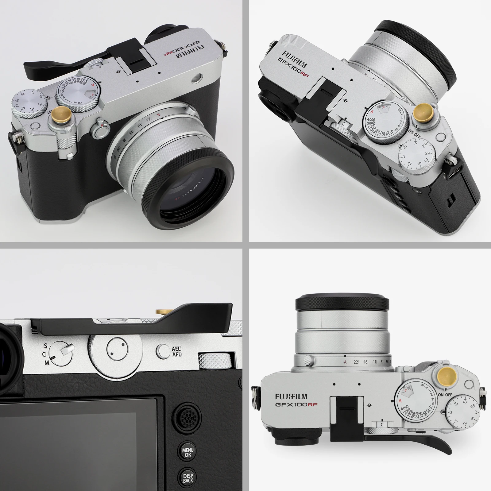 Haoge Metall-Daumen-Up-Griff für Fujifilm GFX100RF Kamera, digitales Zubehör, GFX 100RF, Blitzschuh, Daumen-Up-Rest, Unterstützung, Silber – Detail 10