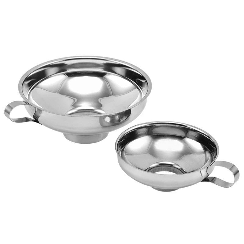 Stainless Steel Funnel with Ergonomic Handle Salad Dressings Liquid Hoppers F1CC