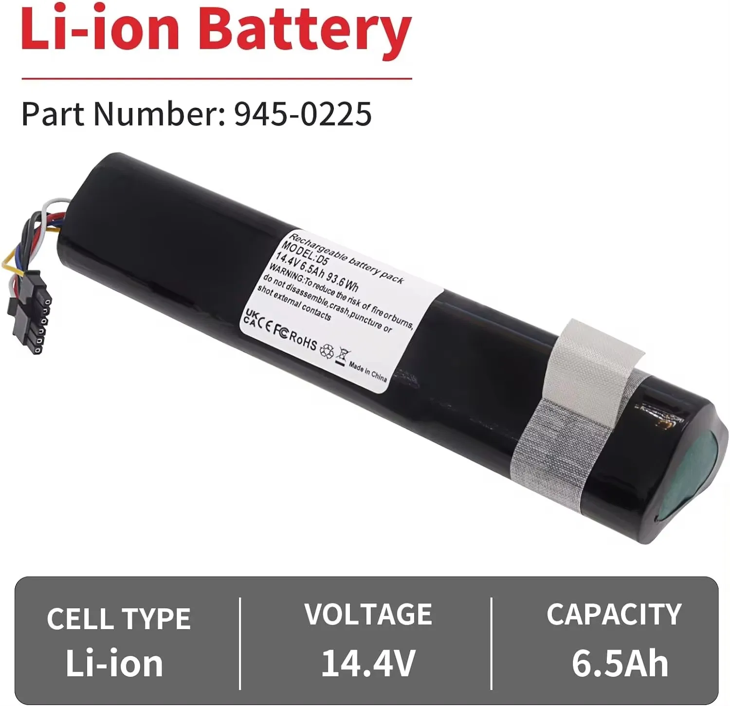 Original 14.4V 12800mAh Li ion Replacement Battery For Neato Botvac D3 D4 D5 D6 D7 945-0225/205-0011 Sweeping Robot