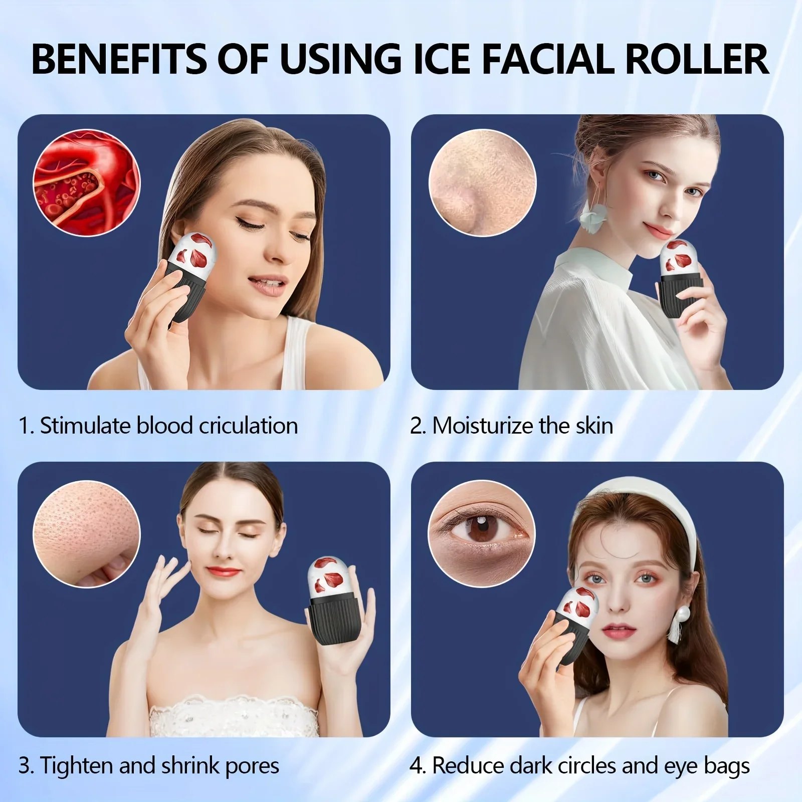 Cryo Ice Facial Roller - Cooling Silicone Massager for Puffiness & Wrinkles | Fragrance-Free, Battery-Free All Skin Types 2