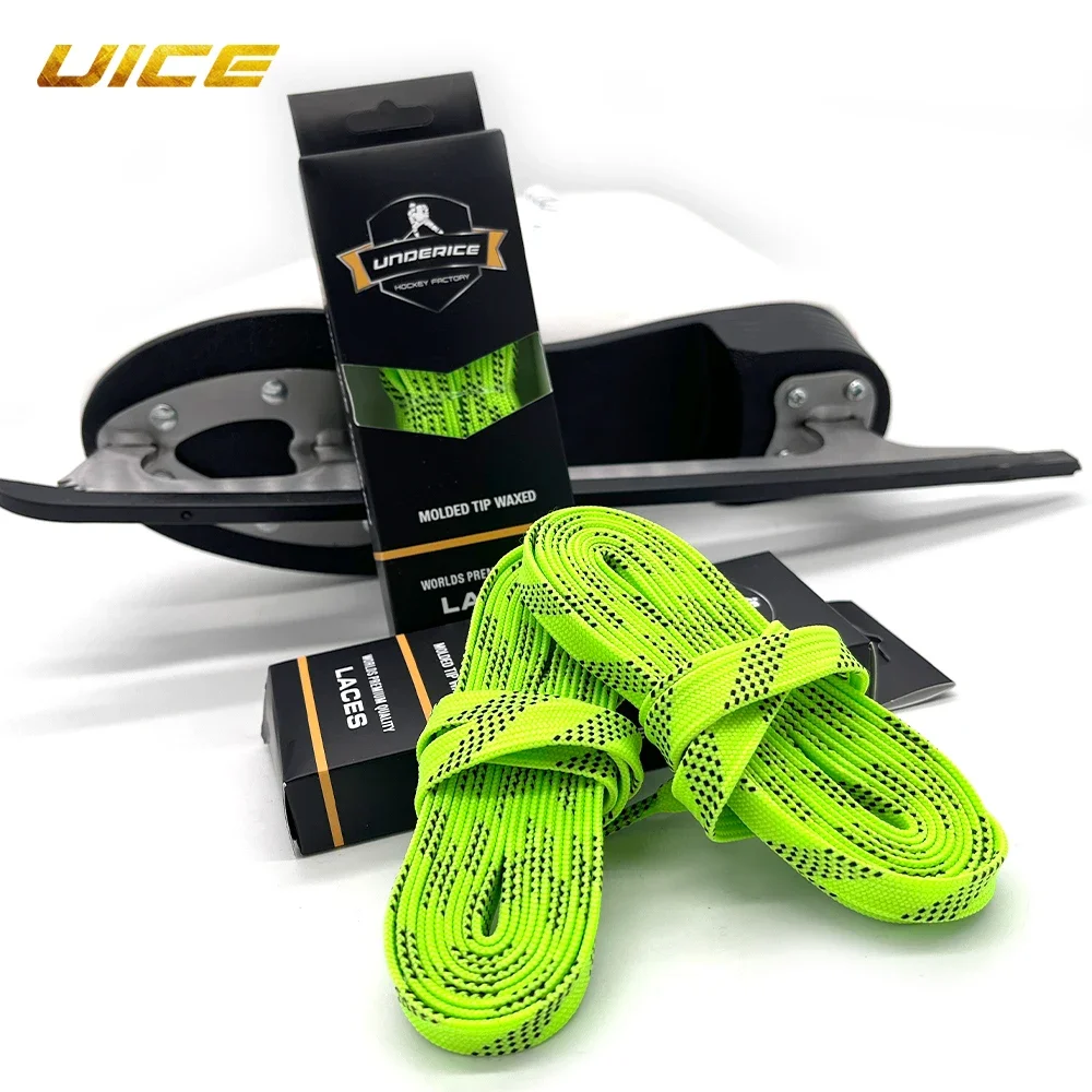 72-120inch Ice Hockey Skate Laces Hockey Skate Shoe Lacer Dual Layer Braid Box-Packed New Green Hockey Accessories