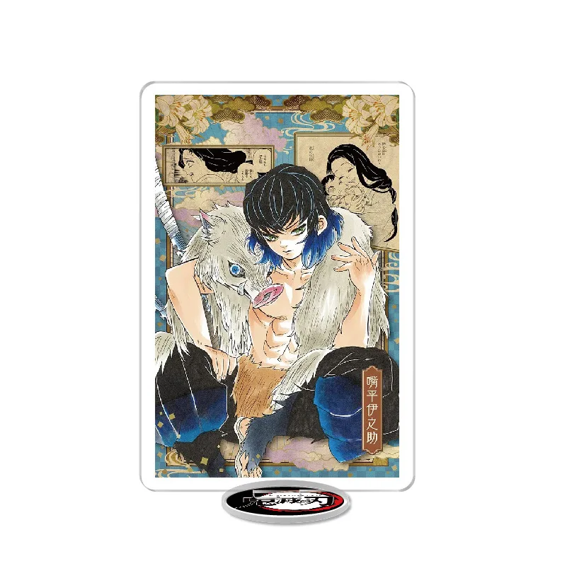 Soporte acrílico de Anime Demon Slayer, juego de decoración, mercancía, conjunto de 8 piezas, colección de regalos escolares creativos, exhibición de figuras Kawaii