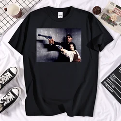 Retro Film Leon profesjonalne koszulki graficzne Harajuku Vintage z krótkim rękawem topy mężczyźni lato wygodne koszulka poliestrowa Tee