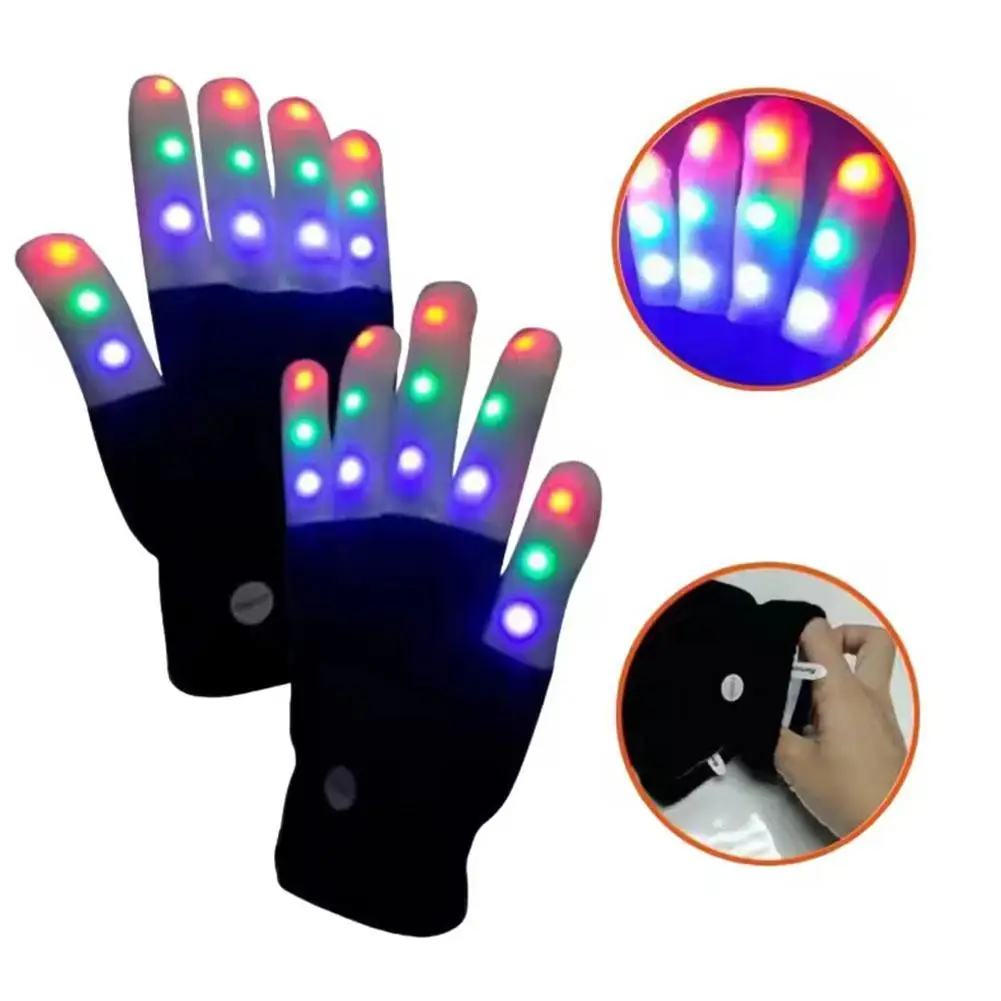 LED-licht knipperende handschoenen Glow in the Dark Dance Props Cheerleading speelgoedhandschoenen voor kinderen, volwassenen