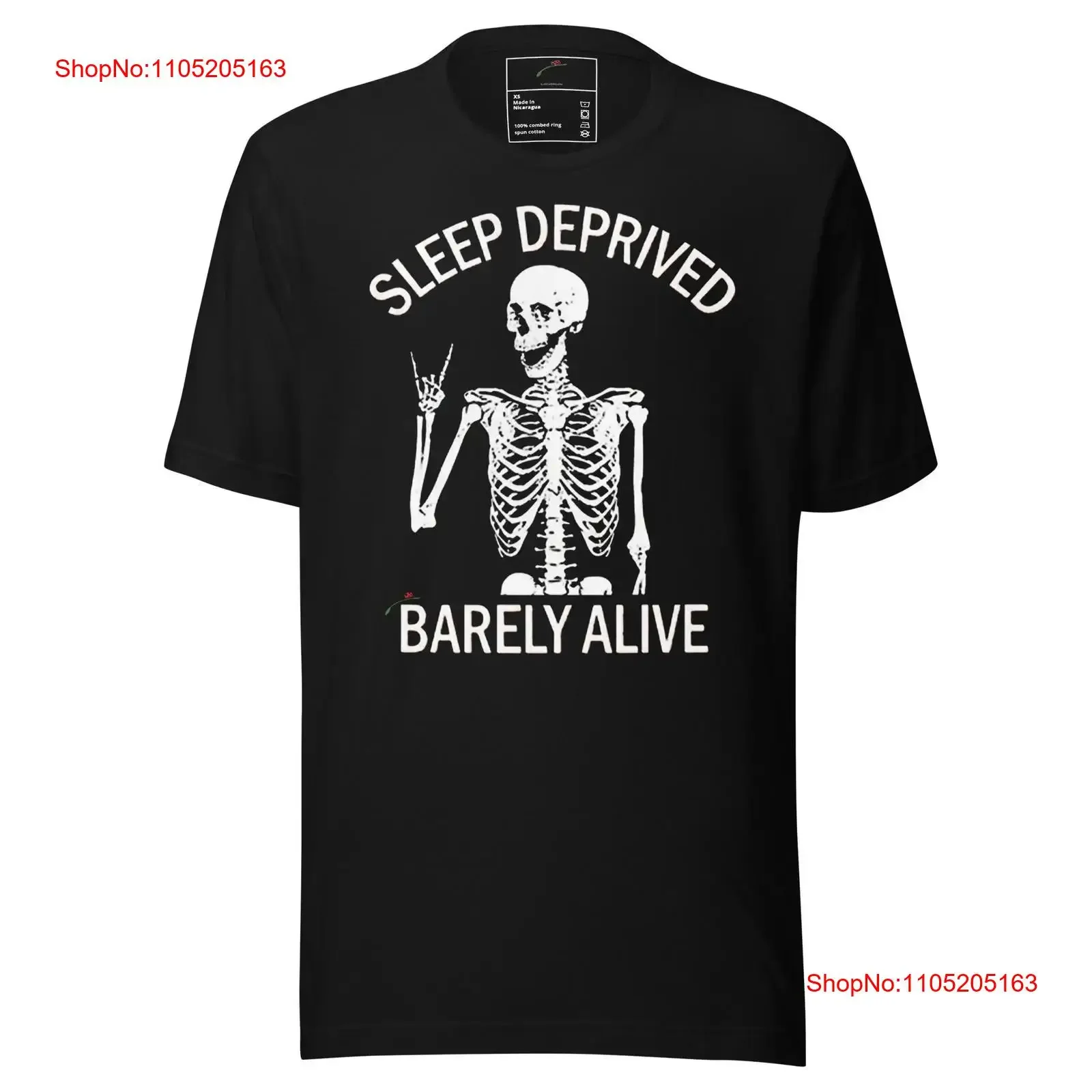 Sleep Deprived Barely Alive T Shirt vintage Lavé Légèrement vêtements de créateurs Doux Casual streetwear mode Graphique confortable