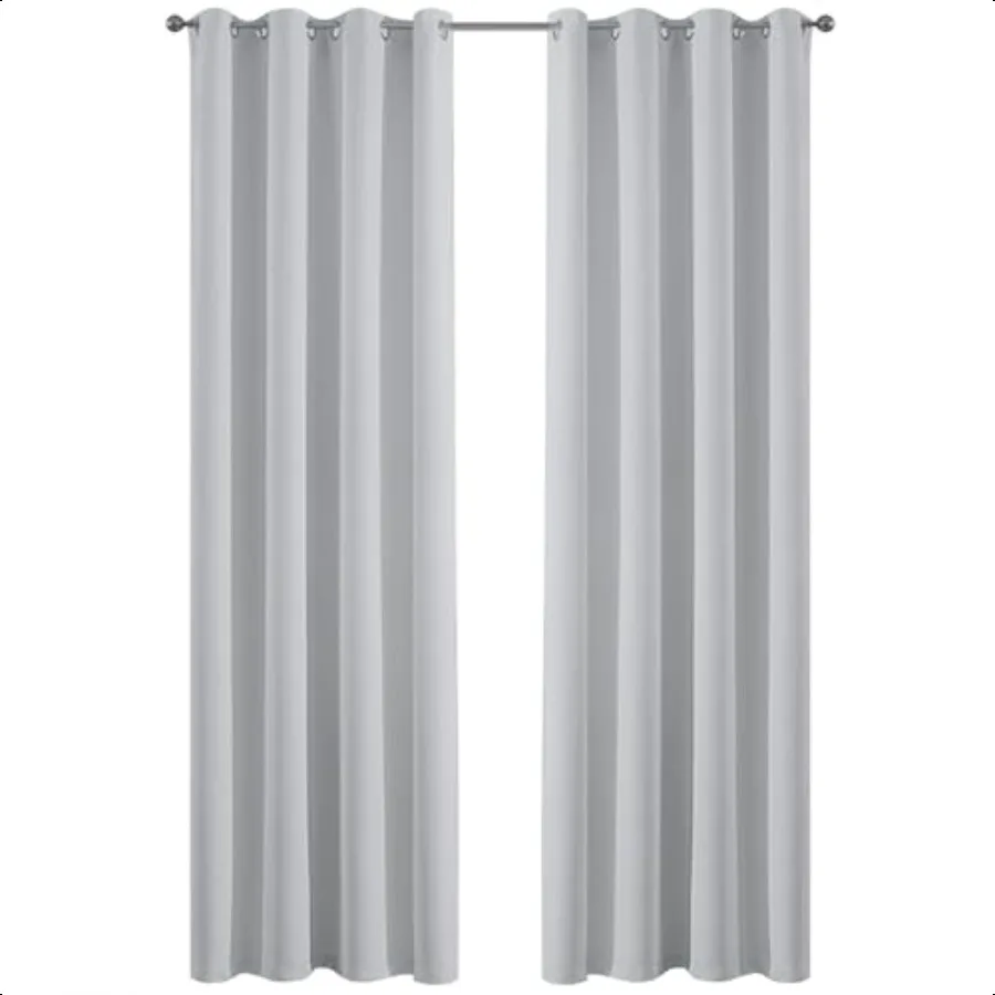

Серовато-белые шторы для спальни, термоизолированные затемняющие шторы для гостиной, 52 Вт x 84 л, 2 панели