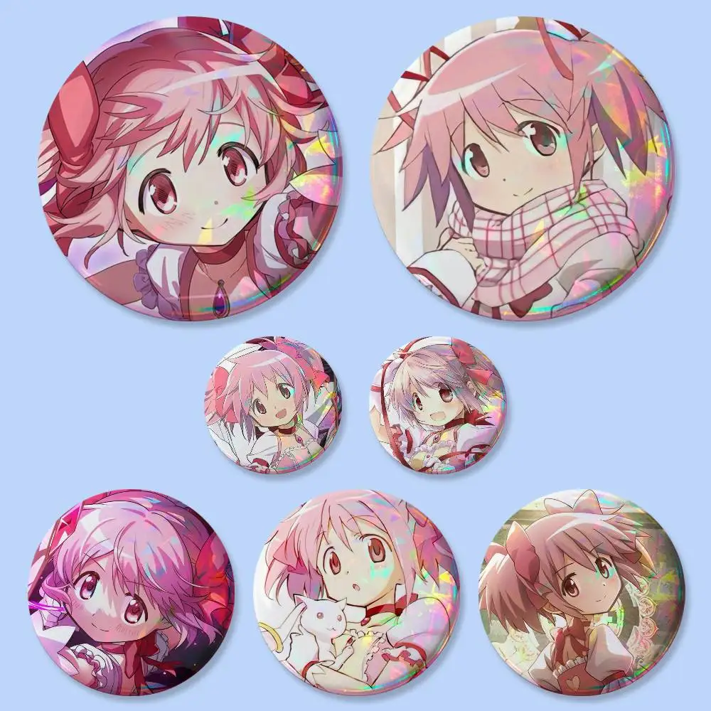 1pc Cartoon Character Madoka Kaname Badges 25 32 44 58 75 Mm Round Cosplay Pin Bag Decor Collect Friends Gifts Brooch Souvenir