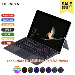 TOSINCEN Backlit Wireless Bluetooth Keyboard For Microsoft Surface Pro 9 Pro X Pro 8 /7/6 /5 /4 /3 go 2 Keyboard Tablet Keyboard