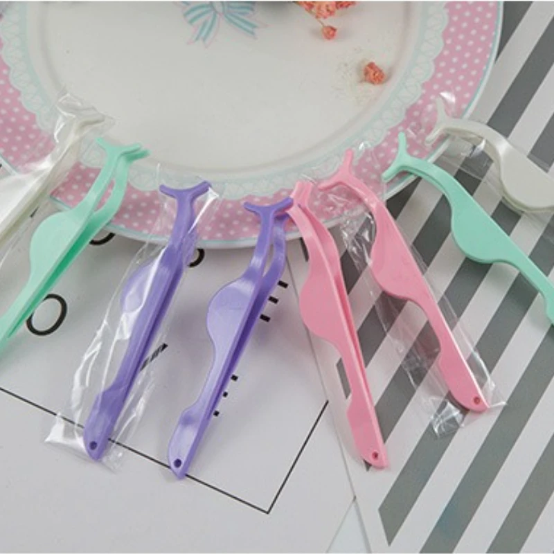 1PC Falsche Wimpern Pinzette Kunststoff Wimpern Zange Verlängerung Curler Wimpern Verlängerung Tragen Clips Wimpern Make-Up Tools Kit