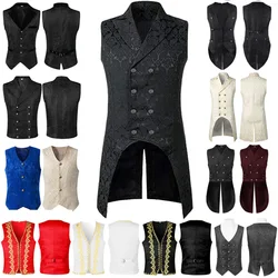 2024 New  European and American Men's Medieval Style Vest Gothic Vest Stage Halloween Costume