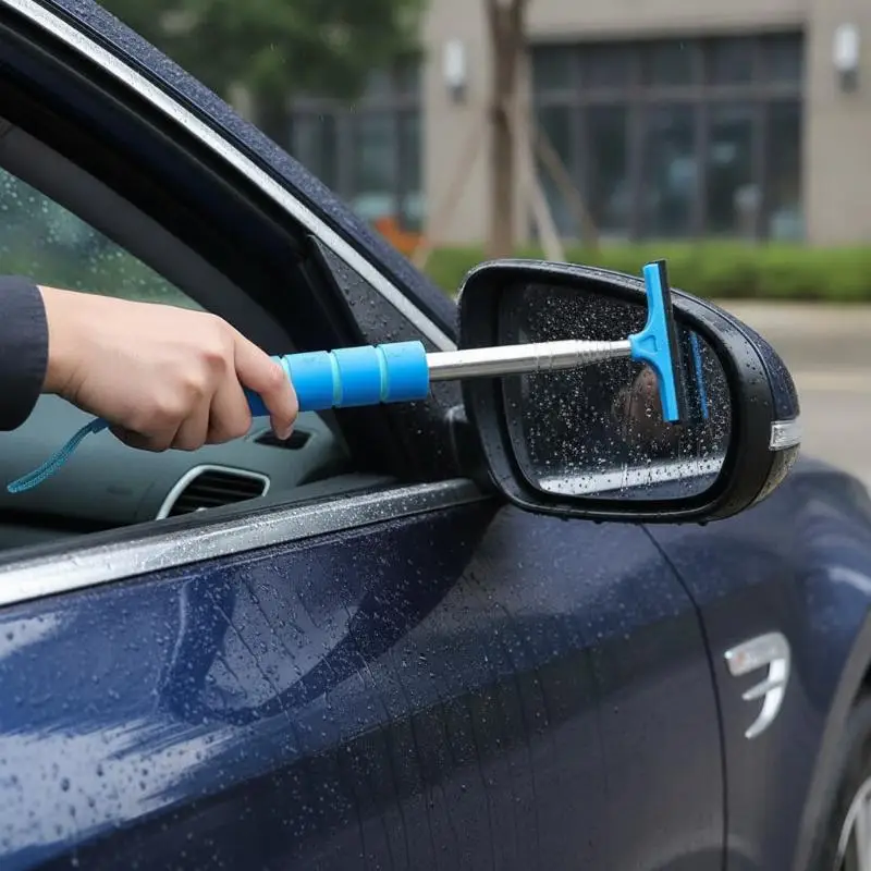 Retractable Car Windshield Ice Scraper Nonslip Grip Extendable Stainless Steel Rod For Winter Snow Frost Removal
