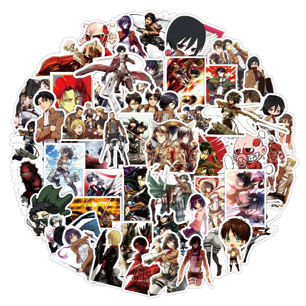 10/30/50pcs Cool Anime Attack on Titan Adesivi Cartoon Graffiti Adesivo FAI DA TE Laptop Skateboard Telefono Bici Classic Manga Decalcomanie