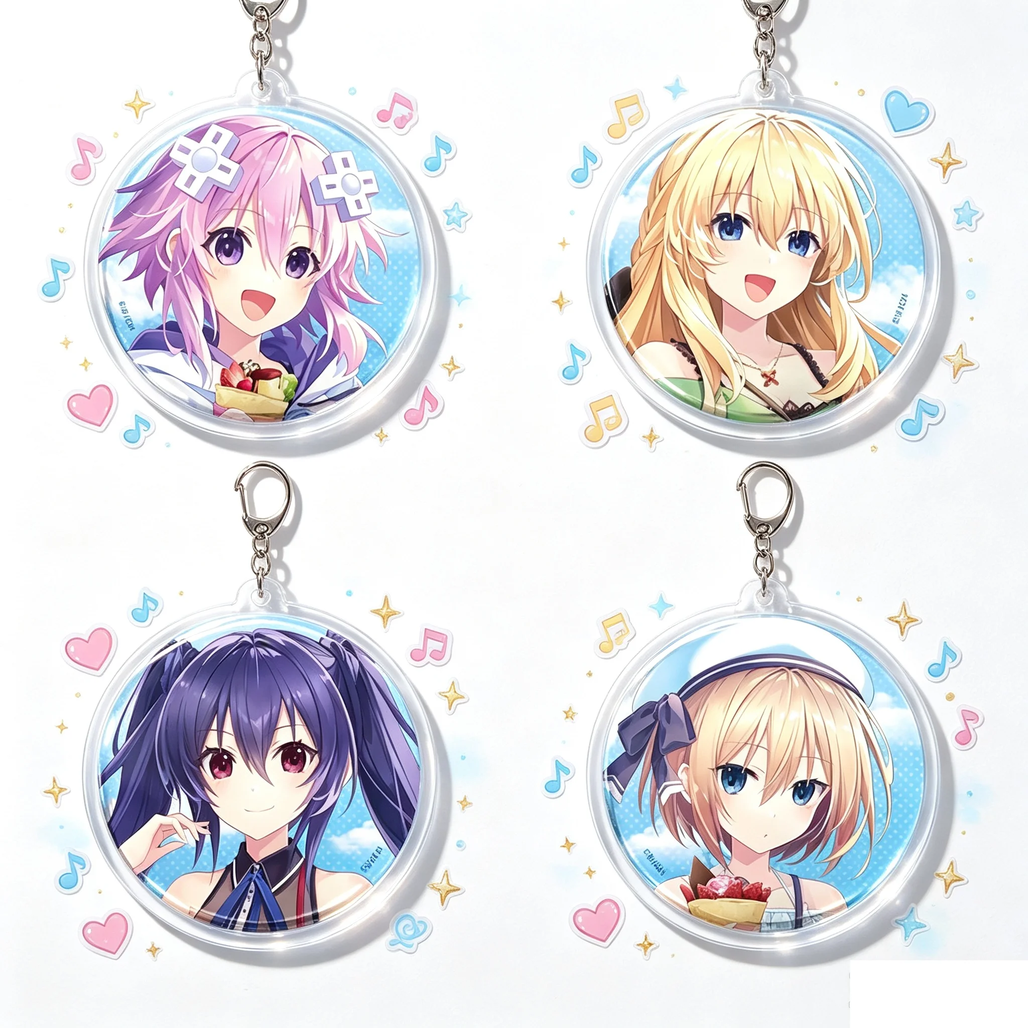 New 2026 Bag Acrylic KeyRing Anime Lovers Hyperdimension Neptunia Lovely Products As A Gift For Fans Exquisite Product Keychain