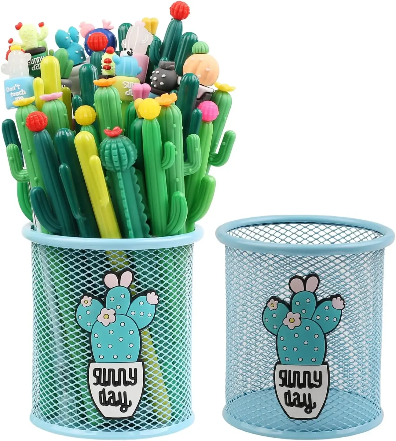 cactus kawaii pen conjunto para criancas planta bonita criativa e engracada decoracao de mesa papelaria suprimentos escolares e de escritorio mulheres e meninas 24 pcs 01