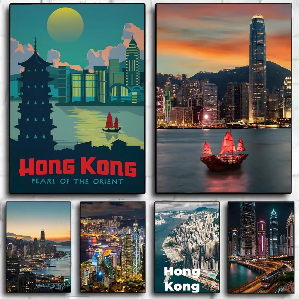 Pôster cosmopolita da cidade de Hong Kong, arte de parede, impressão decorativa, mural, decoração para casa, presente, sem moldura