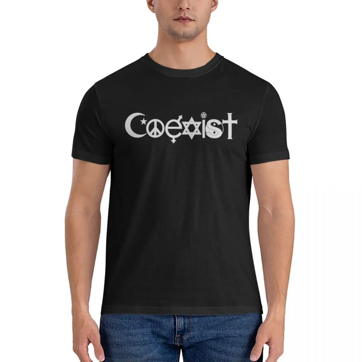 COEXIST cool Men's Basic Short Sleeve T-Shirt