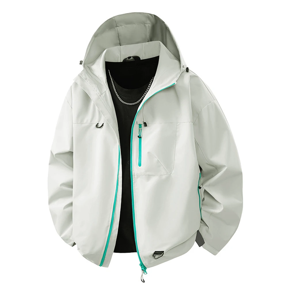 Spring Autumn Mens Anork Bomber Jackets Men Hiking Windbreaker Windproof Hooded Coats Men Sports Breathable Zipper Jackets