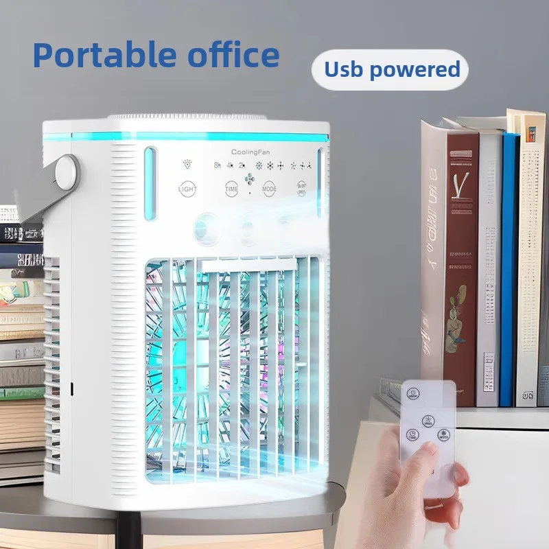 

Household Small Air Conditioning Fan Portable Refrigeration Spray Cooler Humidification Electric Fan Desktop Mobile Cooling Fan