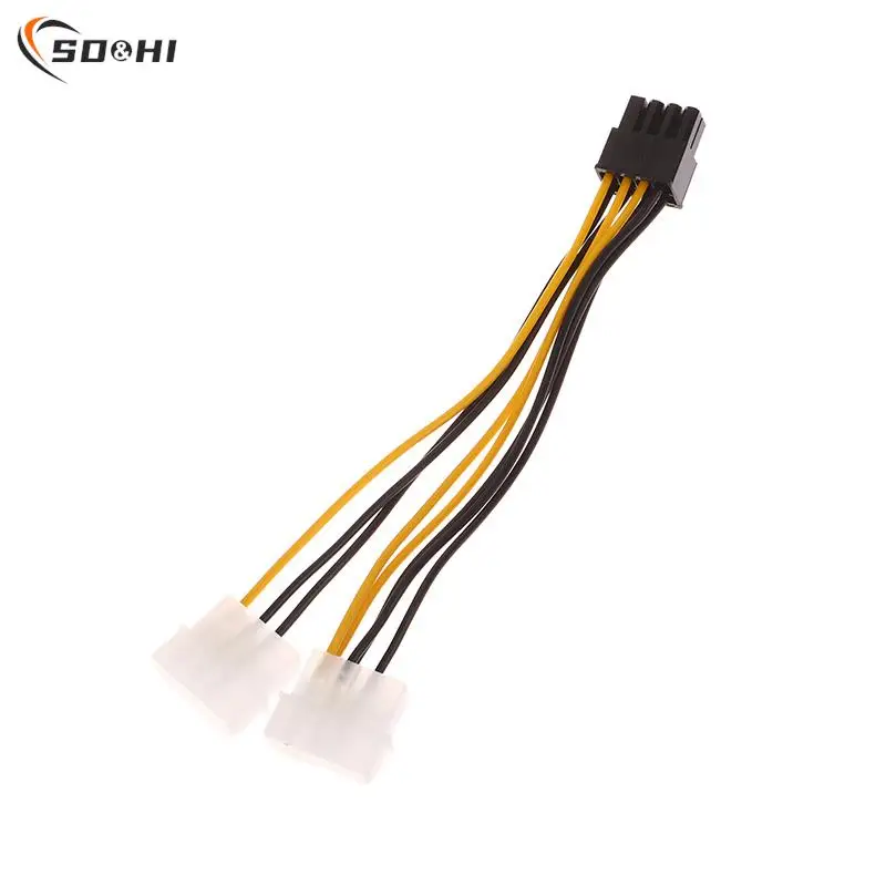 1Pc 17cm 8Pin To Dual 4Pin Video Card Power Cord Y Shape 8 Pin PCI Express To Dual 4 Pin Molex Graphics Card Power Cable Adapter