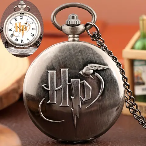 Orologio da taschino con collana Golden Thief Hogwarts Orologio al quarzo con vibrazione retrò Accessori di abbigliamento con catena sospesa per uomo e donna