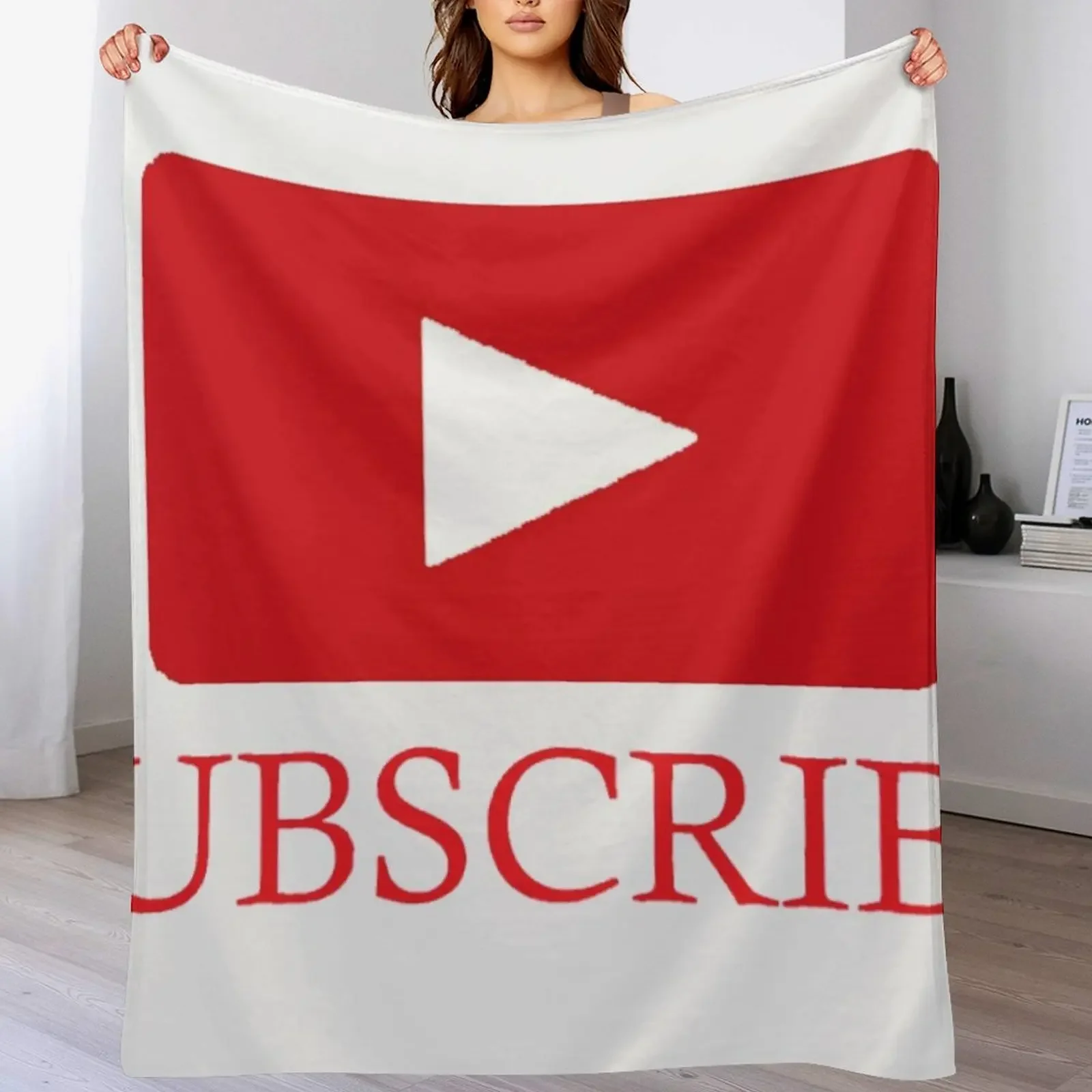 Youtube logo and subscribe button Throw Blanket warm winter For Sofa Thin Travel Kid'S Blankets