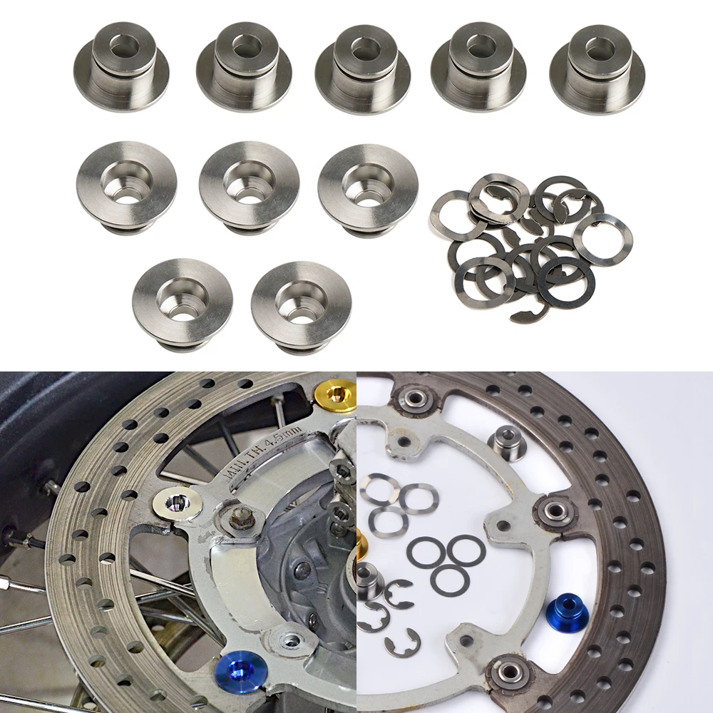 Titanium Motorcycle 4.5-5.2mm Brake Disc Floating Bobbins Circlip for Honda CBR600RR CBR1000RR 2004-2018 CB500X CBR500R 2013-18