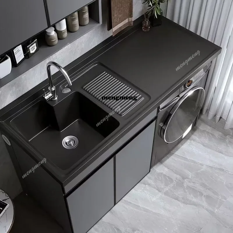F182 Integrated Combination Balcony Cabinet Space Aluminum Laundry Trough Living Room Cabinets Drum Companion Furniture Lavabi