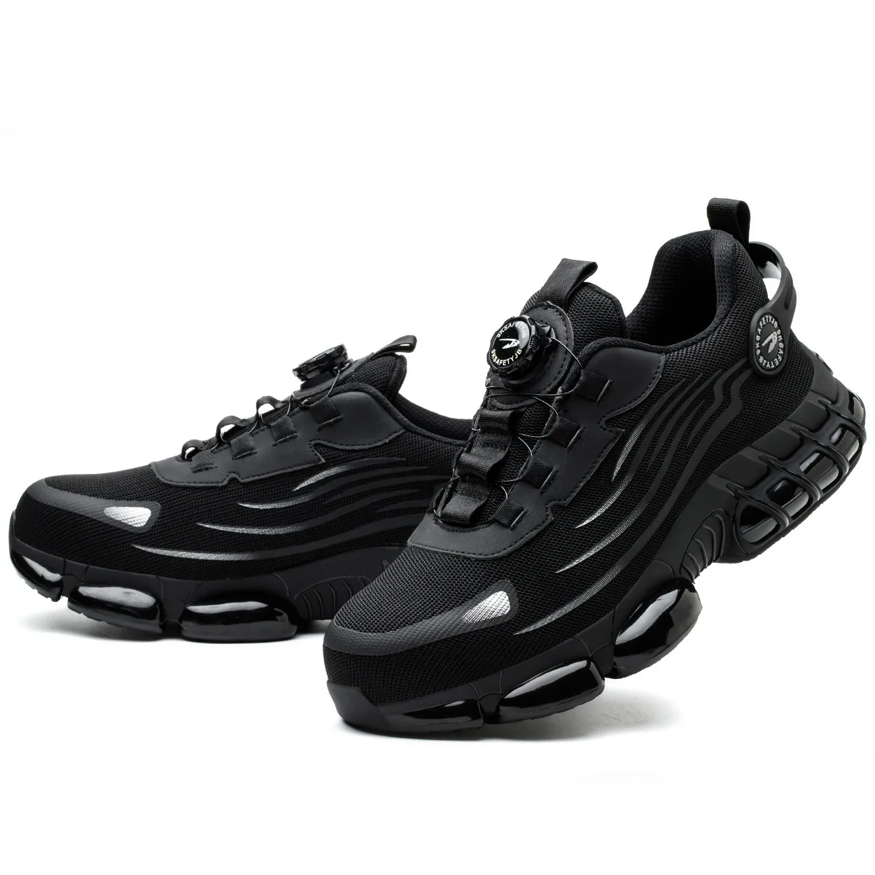 Rotating Button Work Shoes Steel Toe Anti Shock Protection Safety Shoes Indestructible Sneakers Lightweight Breathable Shoes