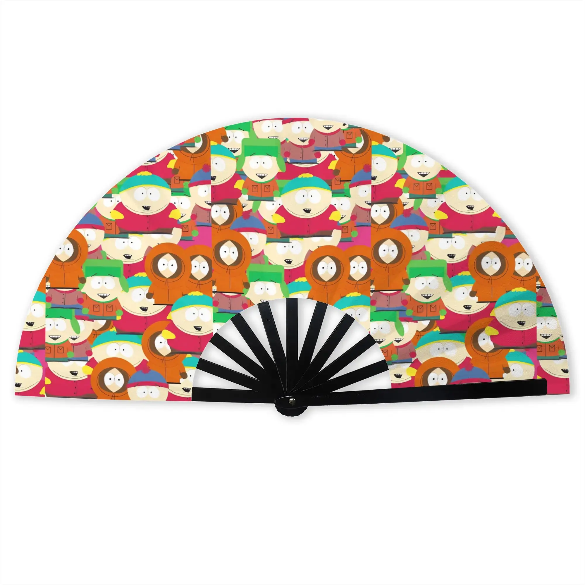 S-Southes Cartoon Manga Stylish Hand Fan Men Comic Printed Fan Vintage Costume Prop Folding Fans For Sports Events Gift