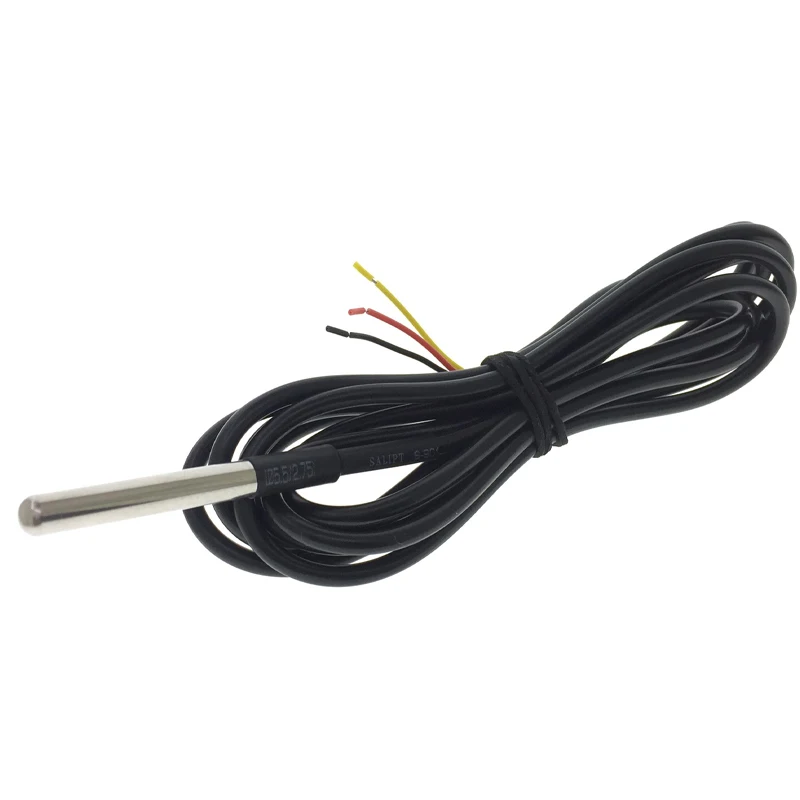 DS18B20 Stainless Steel Package 1/2/3meters Waterproof 18b20 Cable Temperature Sensor  Probe