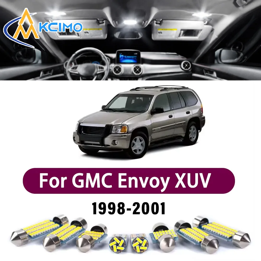 LED Kit Interior Lights For GMC Envoy XUV 1998-2001 Dome Map Lights Bright White/ Blue Easy Fit Interior Bulb Set