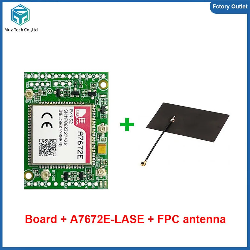 SIMCOM A7672E-LASE Core Board Development 2G 4G LTE CAT1 Module Breakout Kit with FPC Antenna for Europe/Middle East/Africa