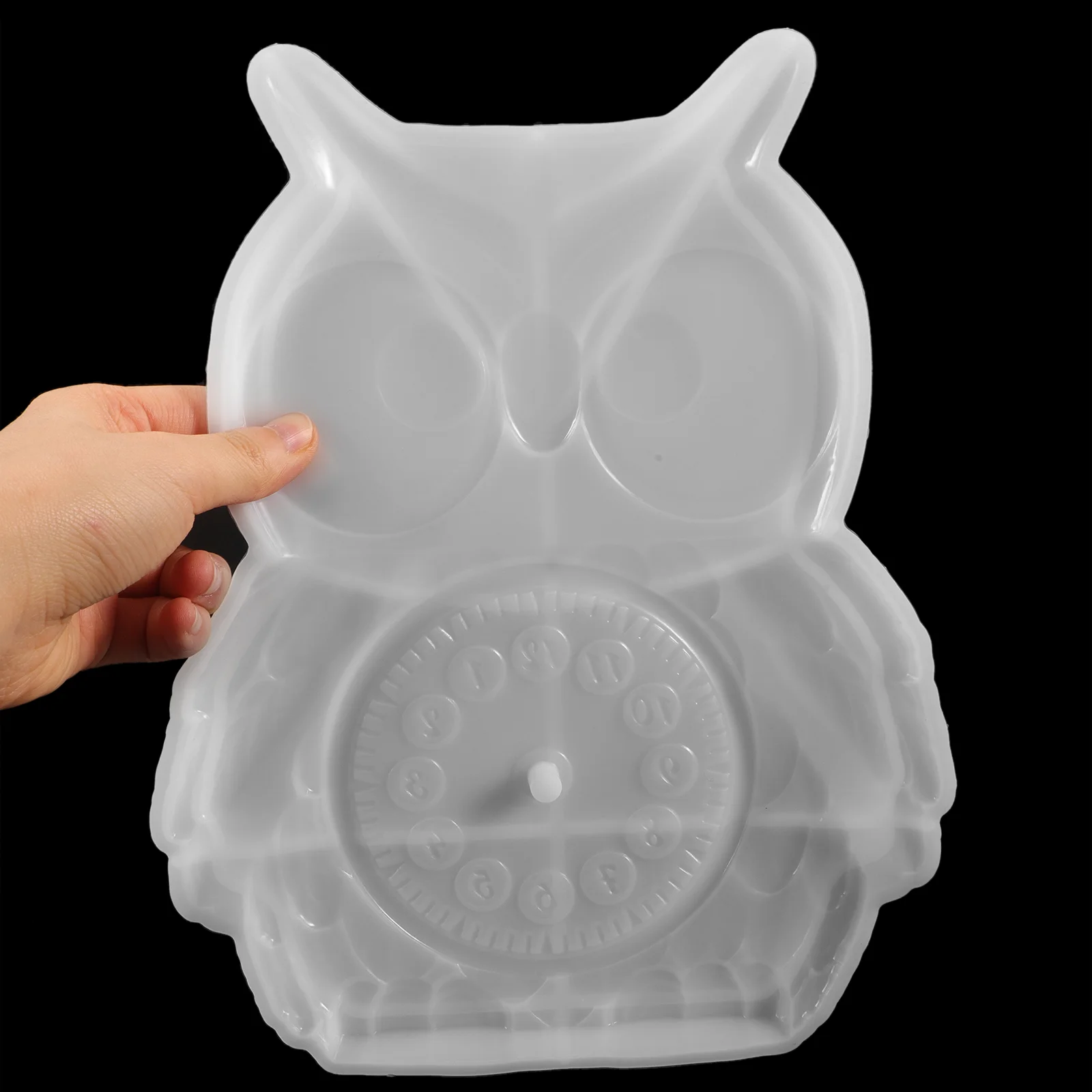 

Silicone Mold for DIY Owl Clock Wall Decor Crafts 3D Shaped Molds Flexible Non Stick Epoxy Casting Tools White