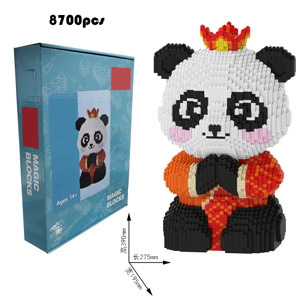 Large Panda Small Particle Building Blocks DIY Educational Toys Parent-Child Cute Cartoon Animal Christmas Gift Toys Ornaments